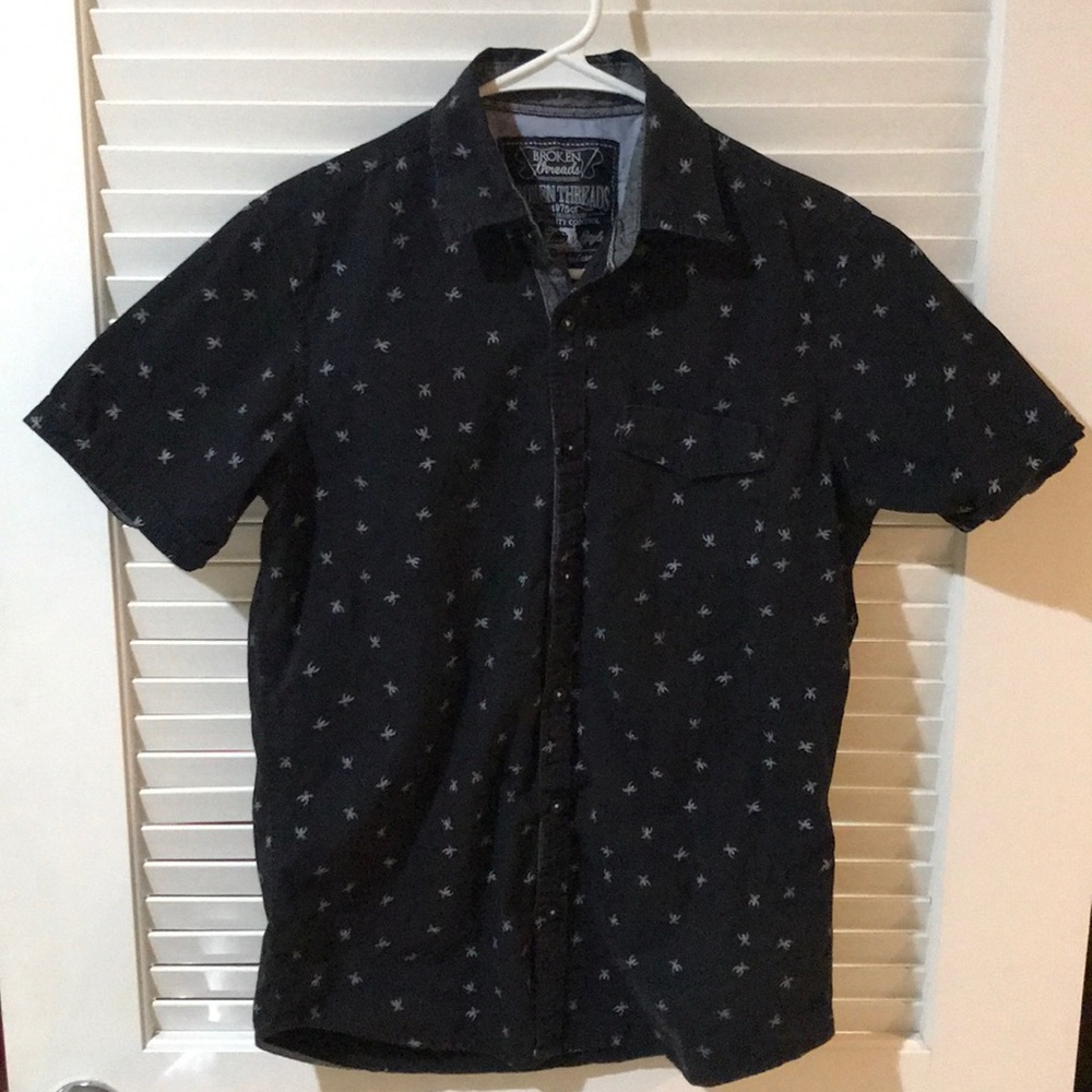 Broken Threads Black Small button down shirt